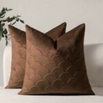 غطاء وسادة بلون أحادي بني - 40*40