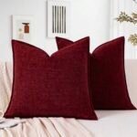 غطاء وسادة عنابي اللون - 45*45